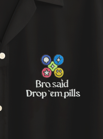 LINEN- EMBROIDERED ECSTASY SHIRT