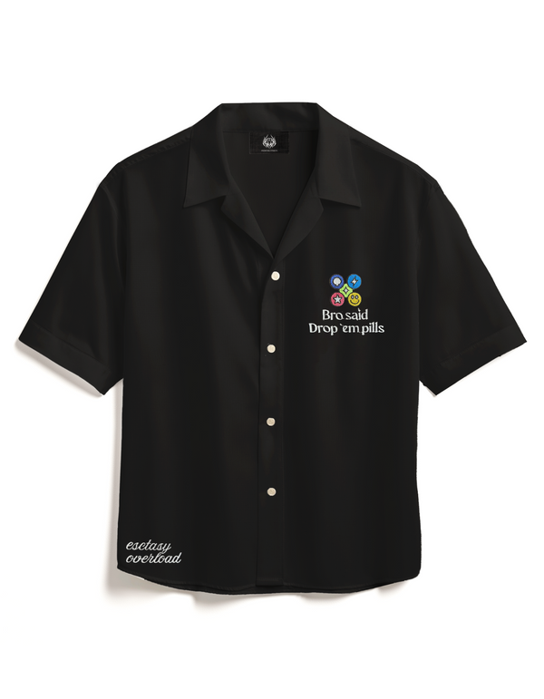 LINEN- EMBROIDERED ECSTASY SHIRT