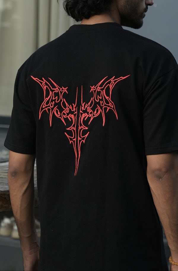 TRIBAL WINGS EMBROIDERY OVERSIZE T-SHIRT
