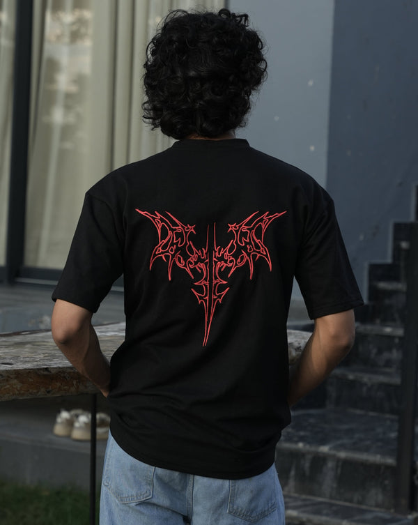 TRIBAL WINGS EMBROIDERY OVERSIZE T-SHIRT