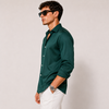 SATIN- FOREST GREEN FULL SLEEVES SHIRT