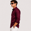 SATIN-  MAHROON FULL SLEEVES SHIRT