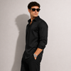 SATIN- BLACK FULL SLEEVES SHIRT