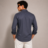SATIN-  DEEP BLUE FULL SLEEVES SHIRT