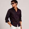 SATIN- PURPLE WINE FULL SLEEVES SHIRT