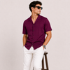 SATIN- MAHROON CUBAN SHIRT