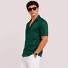 SATIN- FOREST GREEN CUBAN SHIRT