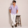 SATIN- LAVENDER CUBAN SHIRT
