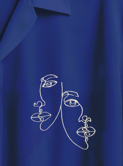 LINEN -EMBROIDERED TWO FACE SHIRT