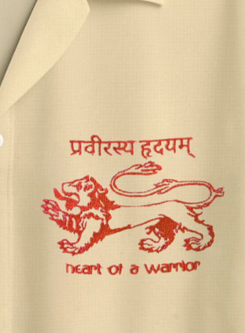 LINEN- EMBROIDERED WARRIOR SHIRT