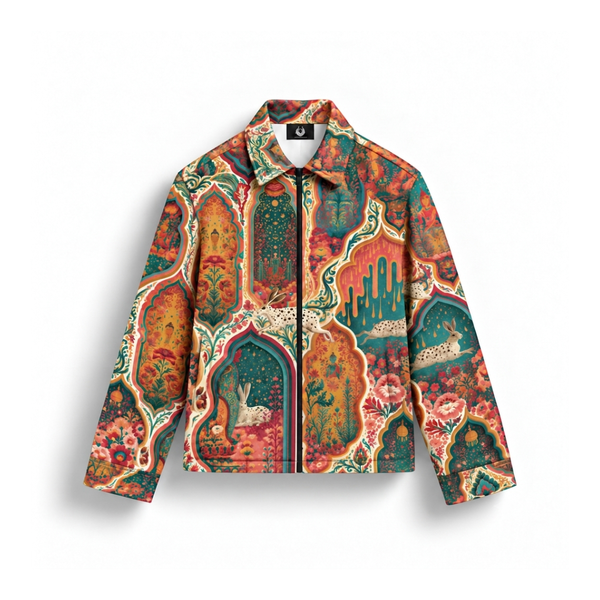 Motion Drip Denim Printed Shacket