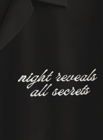 LINEN- EMBROIDERED NIGHT EYE SHIRT