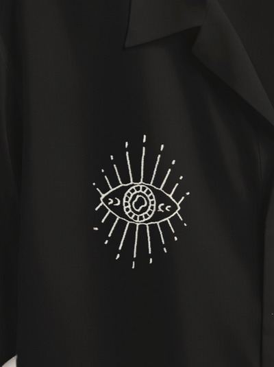 LINEN- EMBROIDERED NIGHT EYE SHIRT