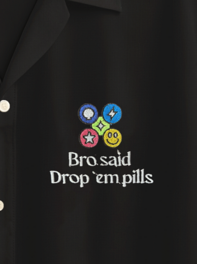 LINEN- EMBROIDERED ECSTASY SHIRT