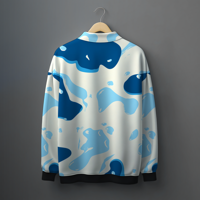 AQUA PATCH POLO SWEATSHIRT