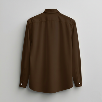 LINEN- BROWN FULL SLEEVES SHIRT