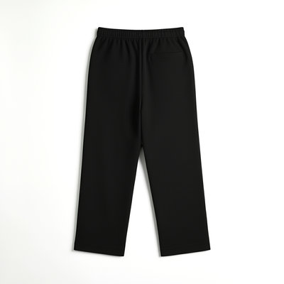 Relaxed Fit Linen Trousers - Black