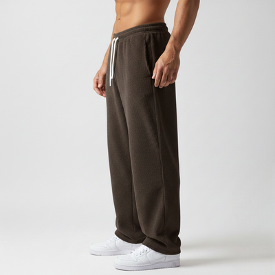 RELAXED FIT CORDUROY PANTS- BROWN