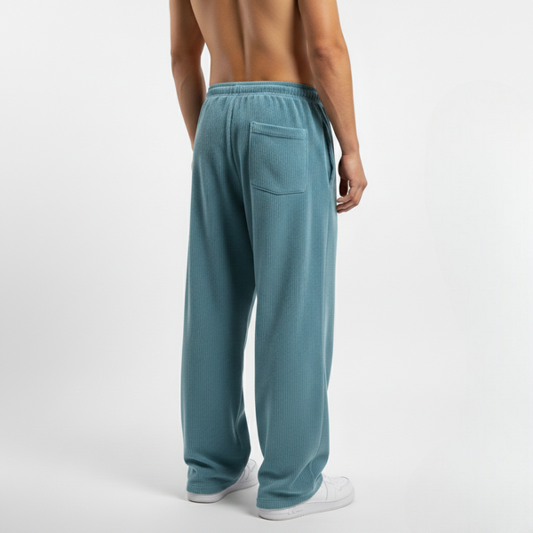 RELAXED FIT CORDUROY PANTS- SKY BLUE