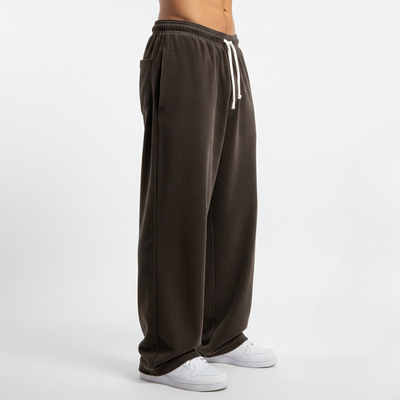 RELAXED FIT CORDUROY PANTS- BROWN