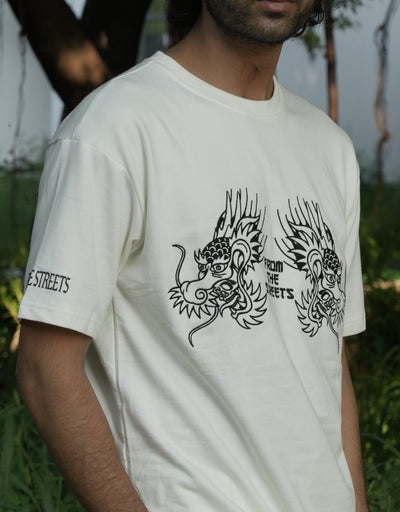 EMBROIDED DRAGON OVERSIZE T-SHIRT