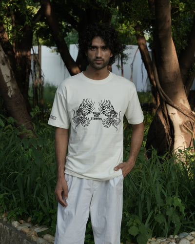 EMBROIDED DRAGON OVERSIZE T-SHIRT