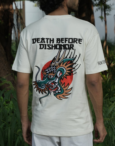 EMBROIDED DRAGON OVERSIZE T-SHIRT