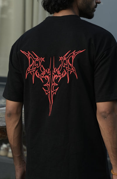 TRIBAL WINGS EMBROIDERY OVERSIZE T-SHIRT