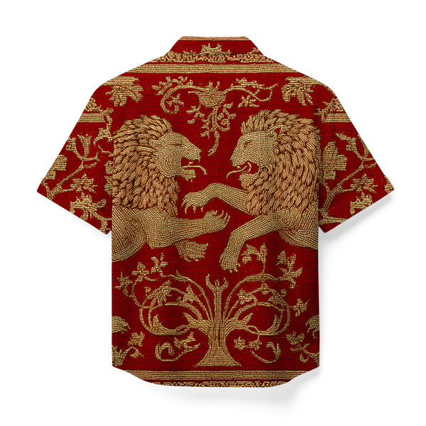 PRINTED- LION RISE CUBAN SHIRT