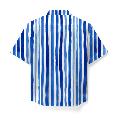 BLUE STROKES CUBAN SHIRT