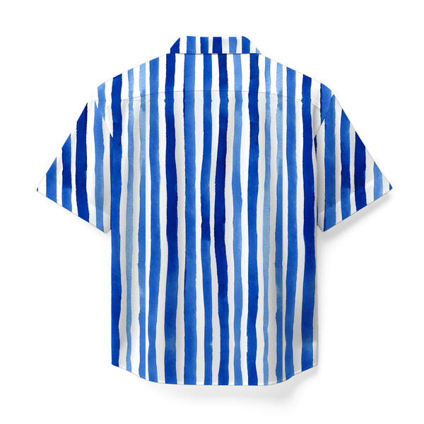 BLUE STROKES CUBAN SHIRT