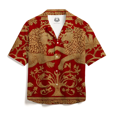 PRINTED- LION RISE CUBAN SHIRT