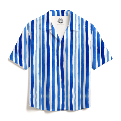 BLUE STROKES CUBAN SHIRT