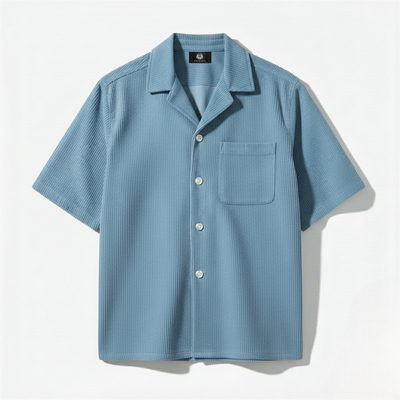 CORDUROY- SKY BLUE CUBAN SHIRT
