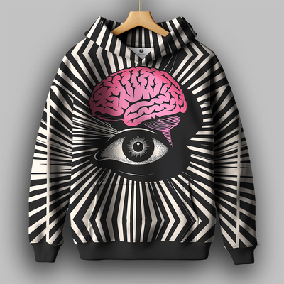 Beauty/Brain Printed Hoodie