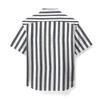 LINEN- STRIPE GREY CUBAN SHIRT