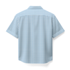 LINEN- STRIPE TEXTURED BLUE CUBAN SHIRT