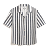 LINEN- STRIPE GREY CUBAN SHIRT