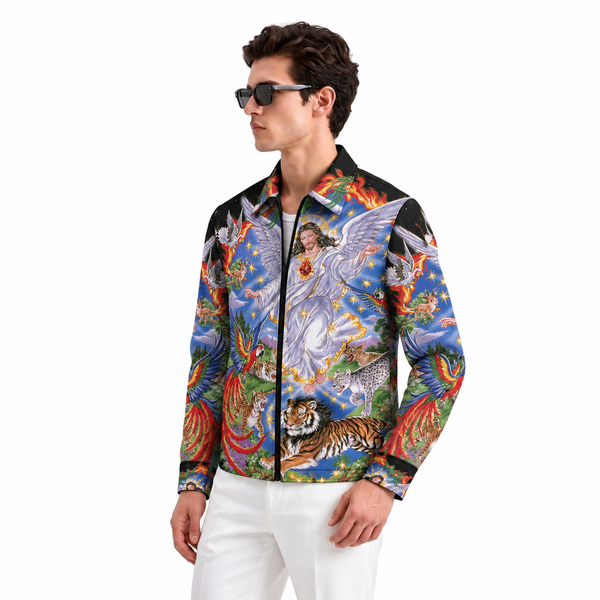 Divine Bliss Denim Printed Shacket