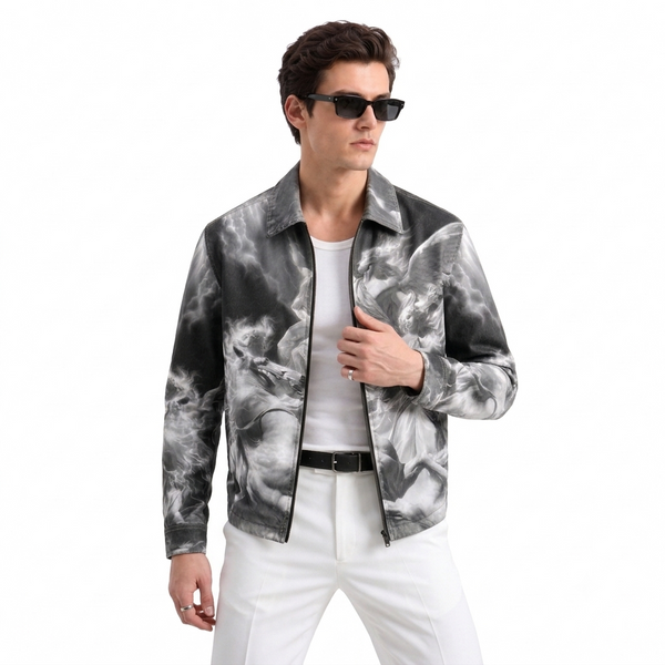Fallen Angel Denim Printed Shacket