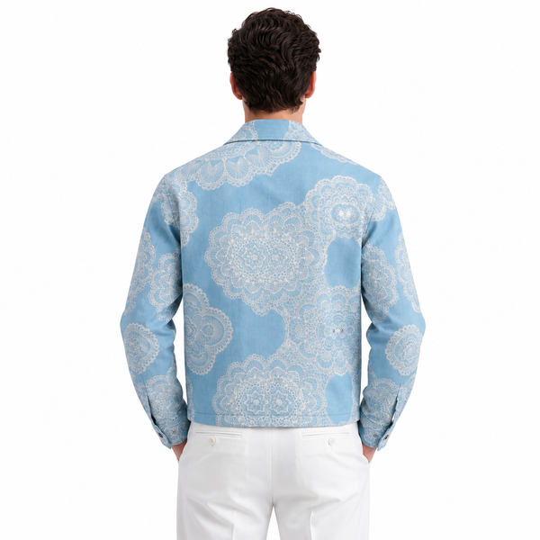 Mandala Denim Printed Shacket