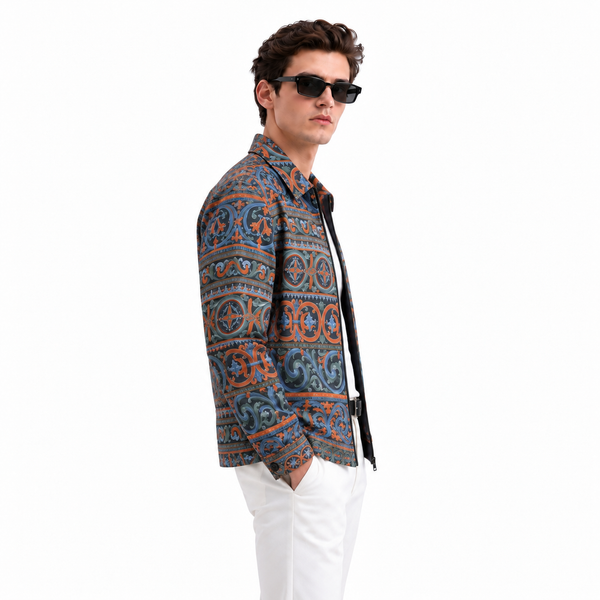 Pop Motif Denim Printed Shacket