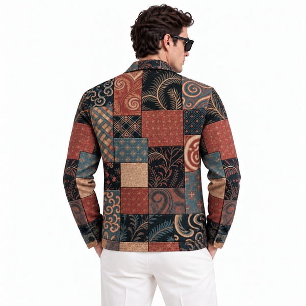Mosaic Denim Printed Shacket