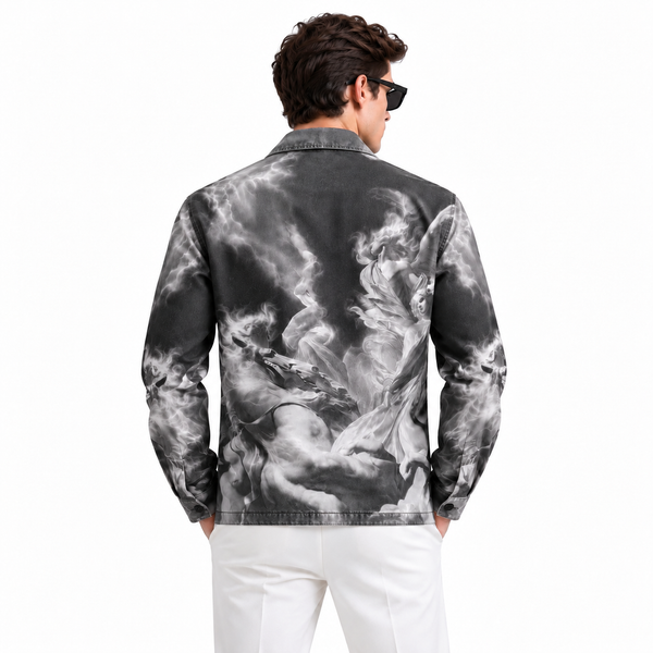 Fallen Angel Denim Printed Shacket