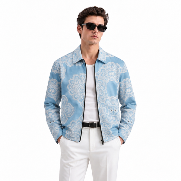 Mandala Denim Printed Shacket