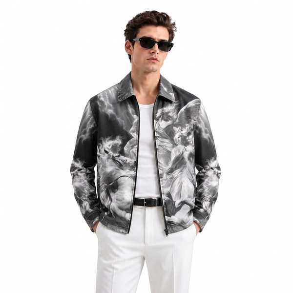 Fallen Angel Denim Printed Shacket