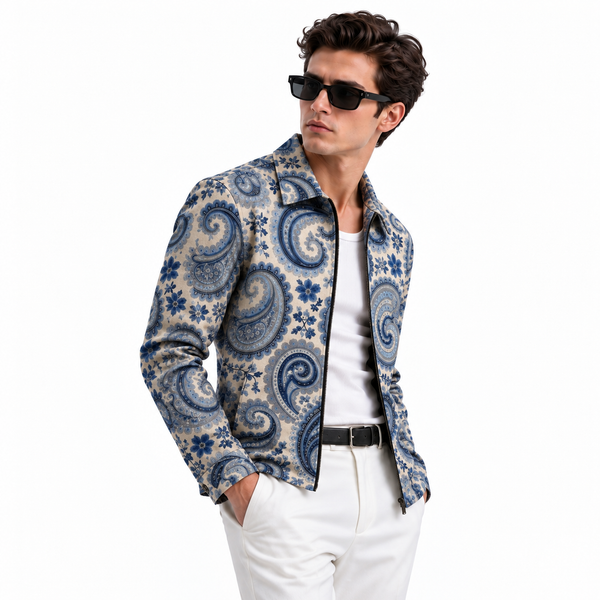 Paisley Denim Printed Shacket