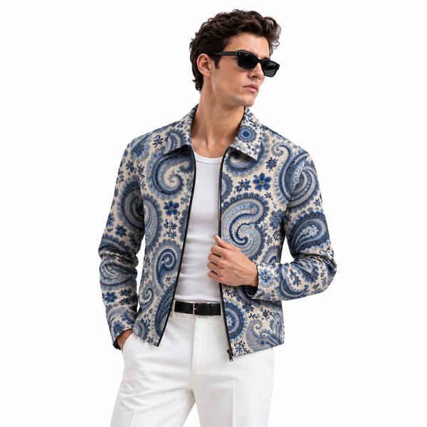 Paisley Denim Printed Shacket