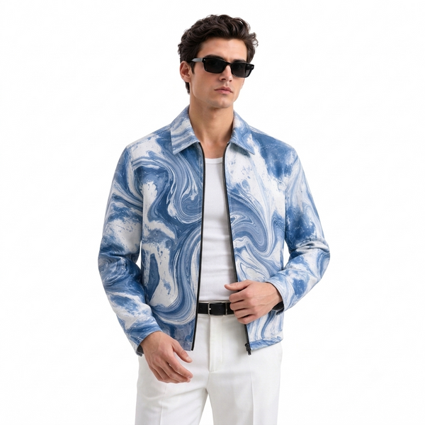 Waver Mix Denim Printed Shacket