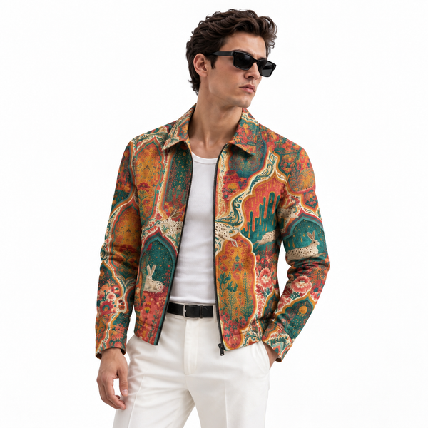 Motion Drip Denim Printed Shacket